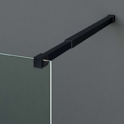 Pare douche fixe en verre sécurité ép 6mm - L.100xH.195 cm - profilé noir mat - SUPERBAN Mont Blanc CC