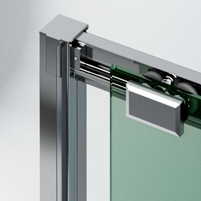 Pare douche porte coulissante DROITE en verre ép 6mm L96/100xH195 cm - profilé chrome - SUPERBAN Vézannes 2P