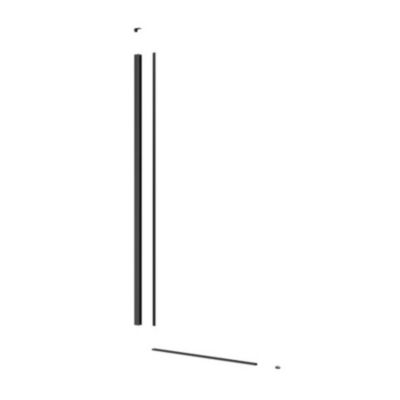Pare-muret 120x100cm Paroi en verre Crystal Glass 8 mm anticalcaire, avec bras et profilés noir mat (SATBWIS120PRC)