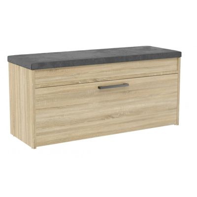 PARMI - Meuble à chaussures style scandinave - Banc avec rangement - 100x35x49 cm - CHÊNE SONOMA