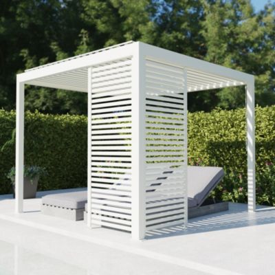 Paroi ajourée 0,96 m blanc RAL 9010 pour pergola Salto Alumin'home