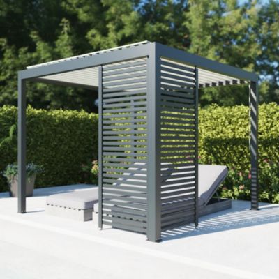 Paroi ajourée 0,96 m gris foncé RAL 7016 pour pergola Salto Alumin'home