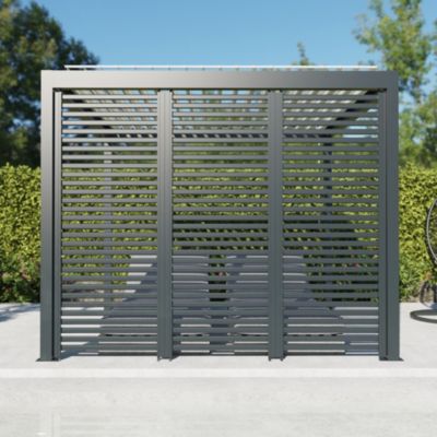 Paroi ajourée 0,96 m gris foncé RAL 7016 pour pergola Salto Alumin'home