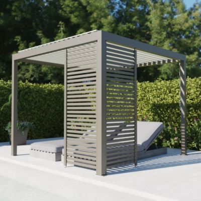 Paroi ajourée 0,96 m gris taupe RAL 7039 pour pergola Salto Alumin'home