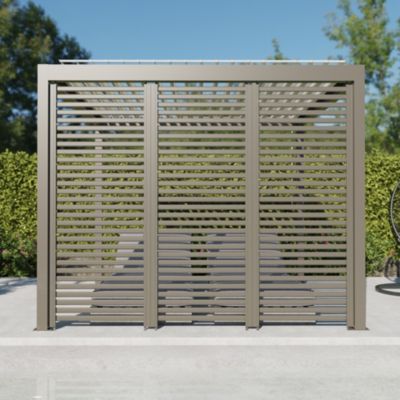 Paroi ajourée 0,96 m gris taupe RAL 7039 pour pergola Salto Alumin'home