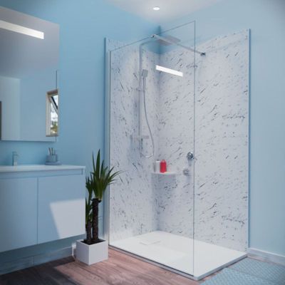 Paroi de douche 110x200 cm fixe CALYPSO - Verre 8 mm anticalcaire