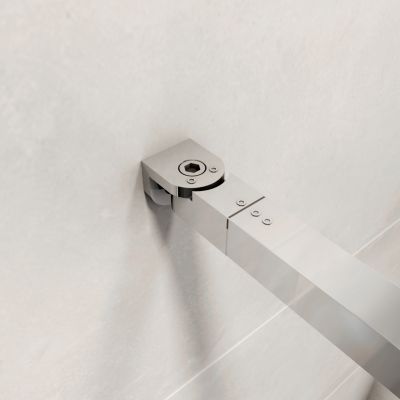 paroi de douche 120x190cm,6mm verre anticalcaire avec bandes horizontales sérigraphiées,barre de fixation extensible 73-120cm