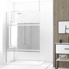 Paroi de Douche 140x200cm Miroir - Profilé + Barre Plafond Finition Chrome - FREEDOM 2 MIRROR