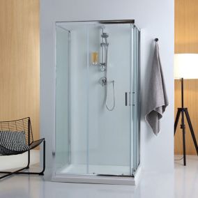 Paroi De Douche 3 Faces 70X120x70 Cm Verre Trempé Transparent 6 Mm - Giada
