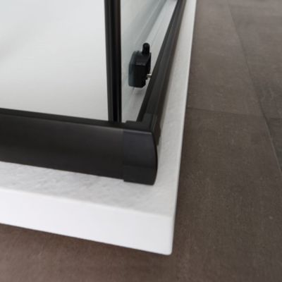 Paroi De Douche 80X120 Profil Noir Mat Verre Clair - City
