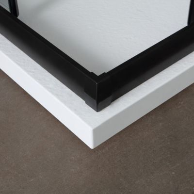Paroi De Douche 80X120 Profil Noir Mat Verre Clair - City