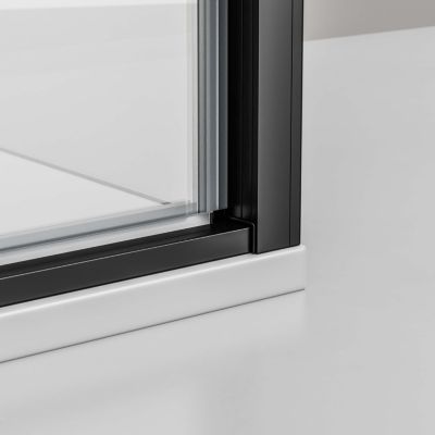 Paroi de douche 80x140cm Noire mat en verre 6mm Parre douche angle portes pliantes sur panneau - NT606 FLEX