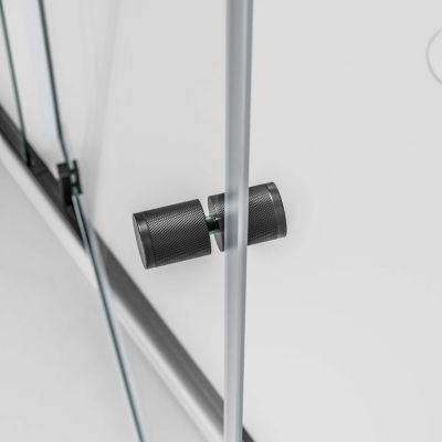 Paroi de douche 80x140cm Noire mat en verre 6mm Parre douche angle portes pliantes sur panneau - NT606 FLEX
