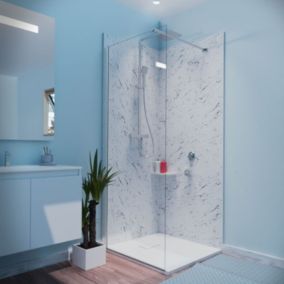 Paroi de douche 80x200 cm fixe CALYPSO - Verre 8 mm anticalcaire