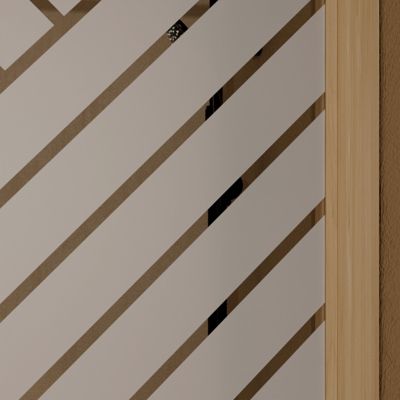 Paroi de douche 90x200 HINATA - Style Japandi Geometrique - Cadre Effet Bois - Verre 6mm