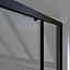 Paroi de douche à double porte coulissante 140 x 200 cm, profilé noir mat laqué, Galedo Factory