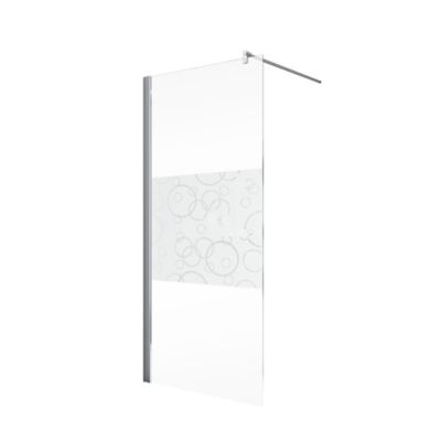 Paroi de douche à l'italienne, 100 x 190 cm, Schulte NewStyle, Walk In, verre transparent anticalcaire, Cercles