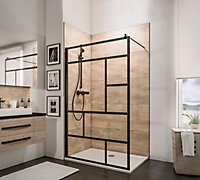 Paroi de douche à l'italienne 100 x 200 cm NewStyle Schulte, Walk In style verrière atelier, verre de sécurité anticalcaire