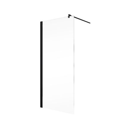 Paroi de douche à l'italienne, 120 x 190 cm, Schulte NewStyle, Walk In, verre transparent anticalcaire, profilé noir