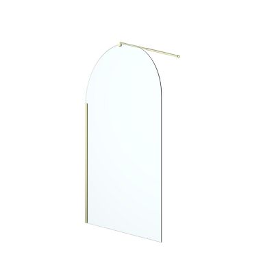 Paroi de douche à l'italienne arrondie l.120 x 198 cm, profilés aluminium finition doré brossé, GoodHome Ledava
