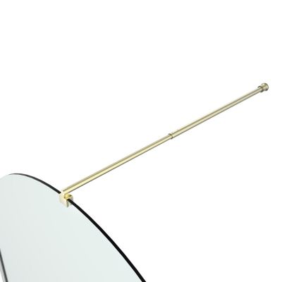 Paroi de douche à l'italienne arrondie l.120 x 198 cm, profilés aluminium finition doré brossé, GoodHome Ledava
