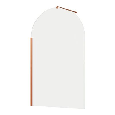 Paroi de douche à l'italienne arrondie l.120 x H.195 cm, verre transparent, profilés bronze cuivré, GoodHome Ledava