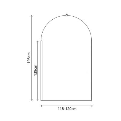 Paroi de douche à l'italienne arrondie l.120 x H.195 cm, verre transparent, profilés bronze cuivré, GoodHome Ledava