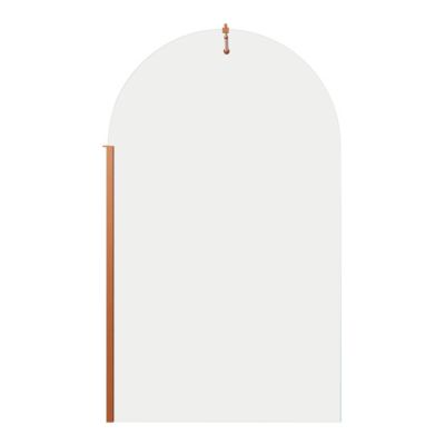 Paroi de douche à l'italienne arrondie l.120 x H.195 cm, verre transparent, profilés bronze cuivré, GoodHome Ledava