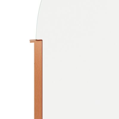 Paroi de douche à l'italienne arrondie l.120 x H.195 cm, verre transparent, profilés bronze cuivré, GoodHome Ledava