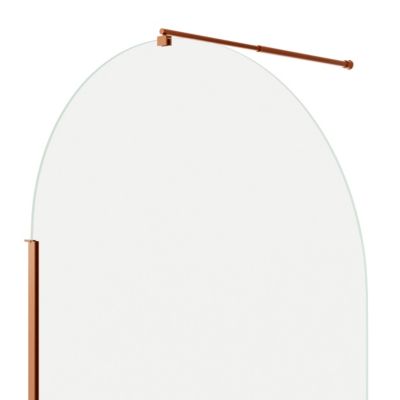 Paroi de douche à l'italienne arrondie l.120 x H.195 cm, verre transparent, profilés bronze cuivré, GoodHome Ledava