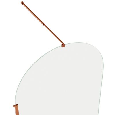 Paroi de douche à l'italienne arrondie l.120 x H.195 cm, verre transparent, profilés bronze cuivré, GoodHome Ledava