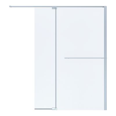 Paroi de douche à l'italienne avec volet pour niche l.120 x H.195 cm, verre transparent, profilés chromé, GoodHome Evanna