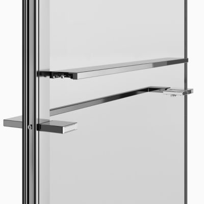 Paroi de douche à l'italienne avec volet pour niche l.120 x H.195 cm, verre transparent, profilés chromé, GoodHome Evanna