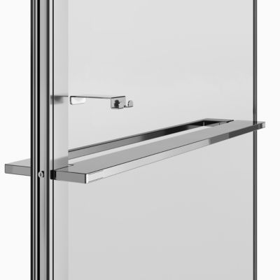 Paroi de douche à l'italienne avec volet pour niche l.120 x H.195 cm, verre transparent, profilés chromé, GoodHome Evanna