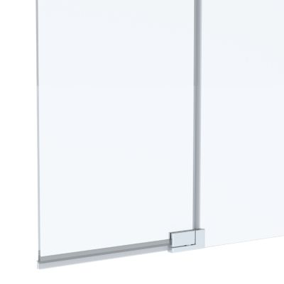 Paroi de douche à l'italienne avec volet pour niche l.120 x H.195 cm, verre transparent, profilés chromé, GoodHome Evanna