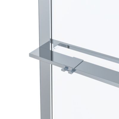Paroi de douche à l'italienne avec volet pour niche l.120 x H.195 cm, verre transparent, profilés chromé, GoodHome Evanna