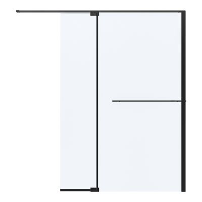 Paroi de douche à l'italienne avec volet pour niche l.120 x H.195 cm, verre transparent, profilés noir, GoodHome Evanna