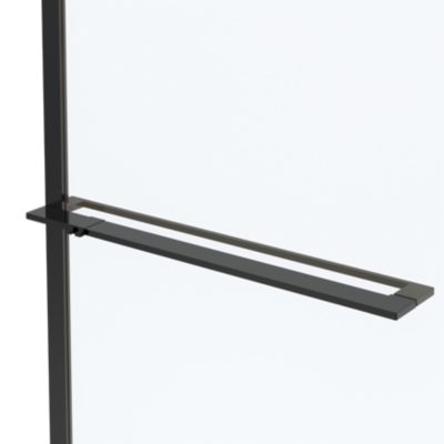 Paroi de douche à l'italienne avec volet pour niche l.120 x H.195 cm, verre transparent, profilés noir, GoodHome Evanna