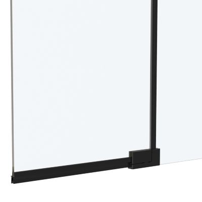 Paroi de douche à l'italienne avec volet pour niche l.120 x H.195 cm, verre transparent, profilés noir, GoodHome Evanna