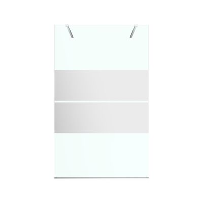 Paroi de douche à l'italienne centrale avec bandes effet miroir l.120 x 195 cm, profilés alu finition chrome, GoodHome Ledava