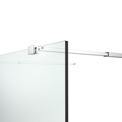 Paroi de douche à l'italienne centrale avec bandes effet miroir l.120 x 195 cm, profilés alu finition chrome, GoodHome Ledava