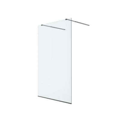 Paroi de douche à l'italienne centrale l.120 x 195 cm, profilés aluminium noir mat, GoodHome Ledava