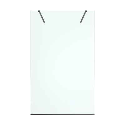 Paroi de douche à l'italienne centrale l.120 x 195 cm, profilés aluminium noir mat, GoodHome Ledava