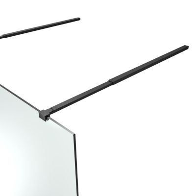 Paroi de douche à l'italienne centrale l.120 x 195 cm, profilés aluminium noir mat, GoodHome Ledava