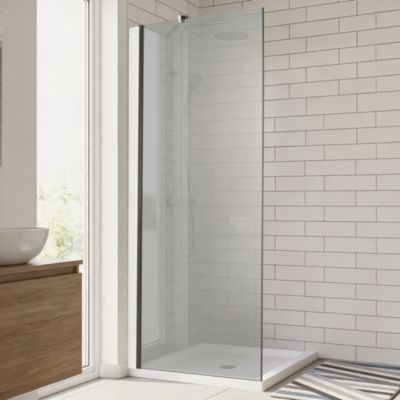 Paroi de douche à l'italienne Cooke & Lewis Zilia verre fumé 80 cm
