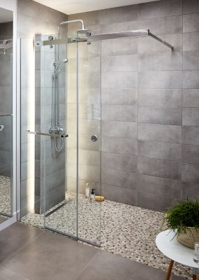 Paroi de douche à l'italienne coulissante GoodHome Naya transparent 140 cm