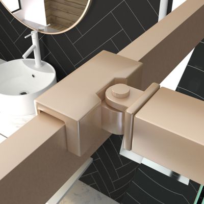 Paroi de douche à l'italienne dorée Galedo Golden Edge transparent 120cm