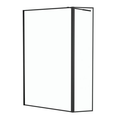 Paroi de douche à l'italienne et volet noir Galedo Dark Edge transparent 120+40cm
