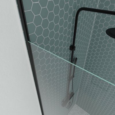 Paroi de douche à l'italienne extensible H.203/273 x l.120 cm, ép. 6 mm, profilé noir, Galedo