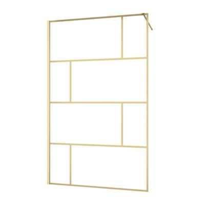 Paroi de douche à l'italienne fixe 120 x 195 cm, doré brossé, Galedo Bricks Gold